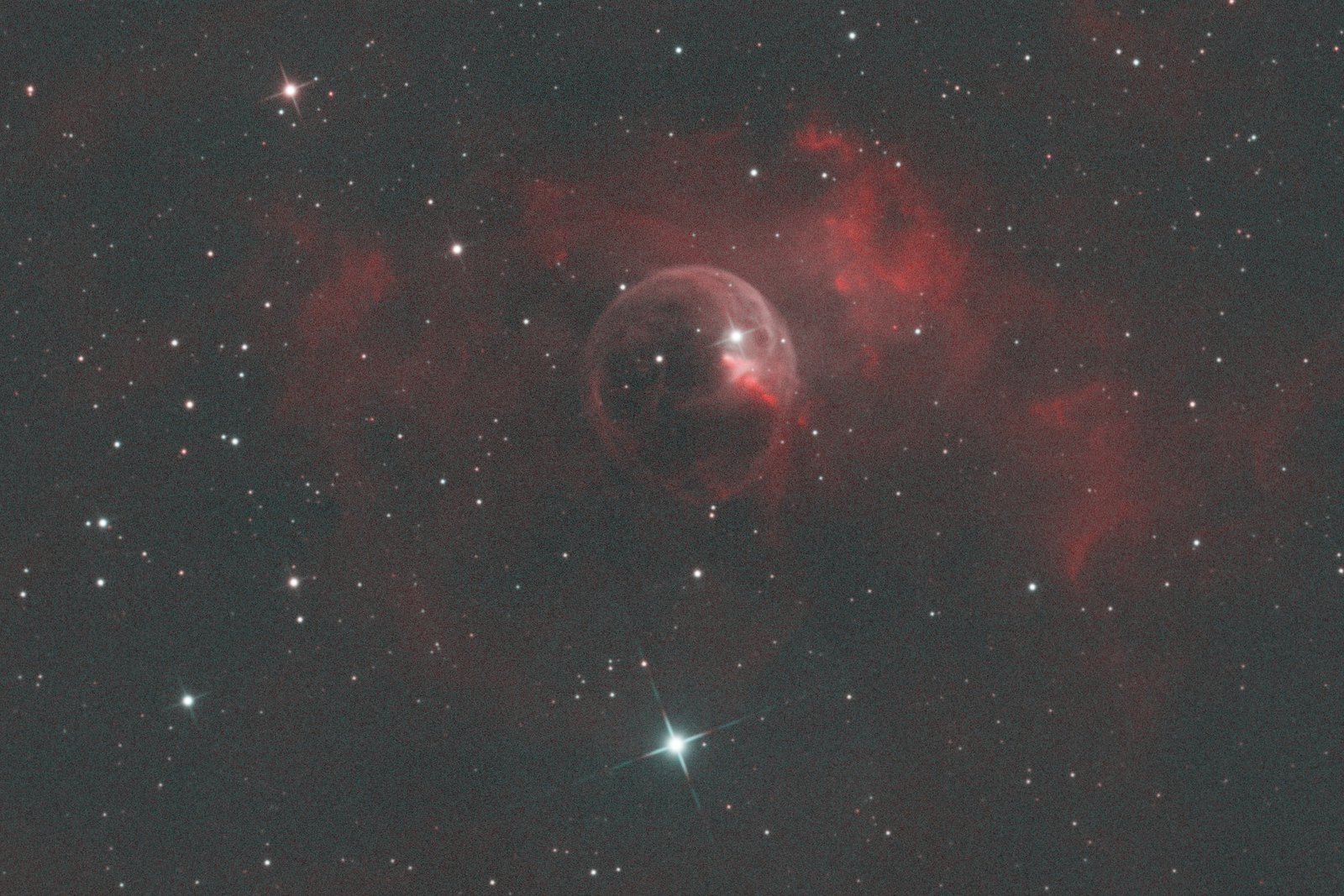 Bubble Nebula, NGC 7635, plain stretch