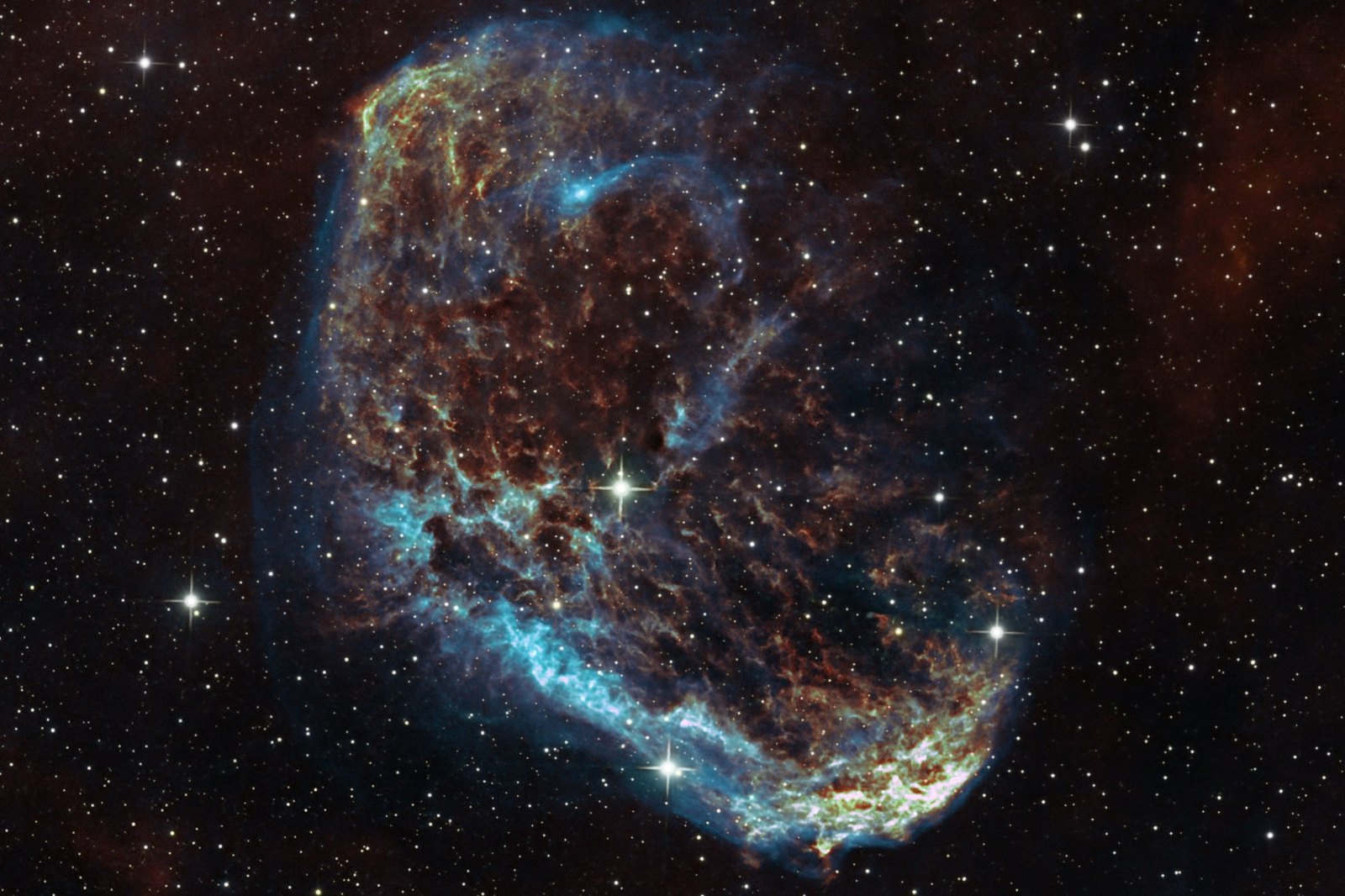 Crescent Nebula, NGC 6888, processed